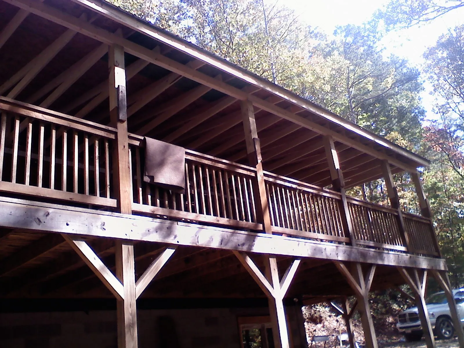 Timber framing under a new elevated porch and deck — Roof Leak Repair in Bluefield by Roofing Brothers
